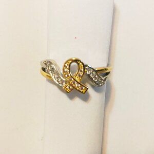 925 Breast Cancer Awareness Ribbon Ring New Size 8 (New)